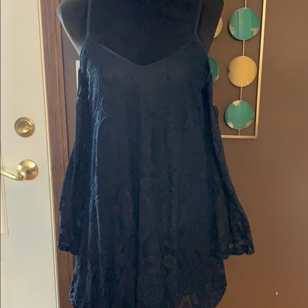 Lace back detail dress